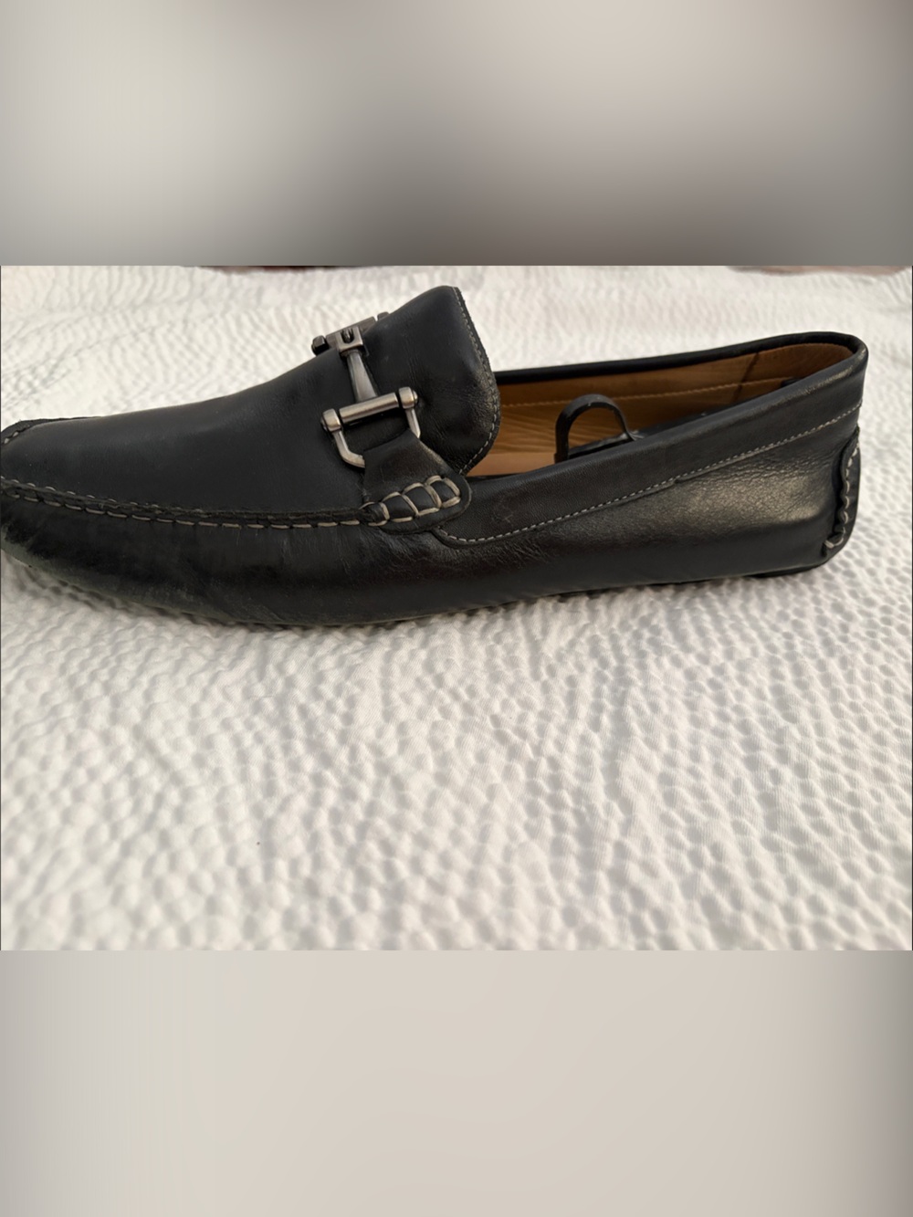 Nordstrom 1901 Men's Bit Loafers Black Leather 13M with Shapers - Picture 2 of 12